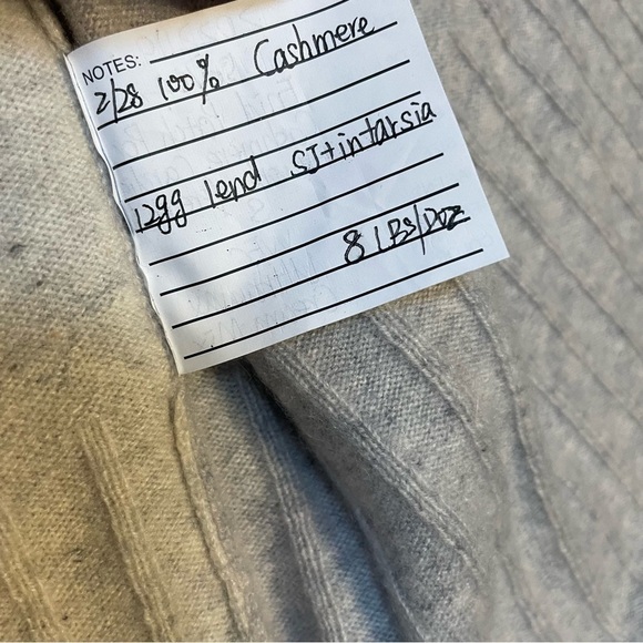 100% Cashmere Garnet Hill Enid Patchwork Color Block Ling Line Cardigan Sweater - Picture 6 of 7